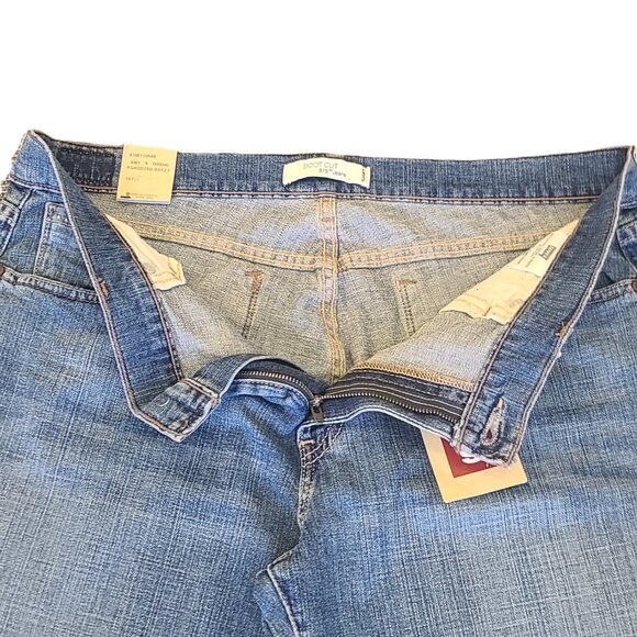 NWT Levi's 515 Boot Cut Mid Rise Blue Jeans Misses 14 Short Beaded Cotton Blend - Picture 5 of 16